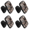 thumbnail image 2 of 4 Pcs Square Cabinet Handle Cupboard Knob Drawer Pulls Handle Floral Flower Drawer Knobs with Screws Furniture Decoration, 2 of 7