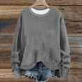 thumbnail image 2 of lcziwo Chandails à Col Rond pour Femmes Automne Hiver 2024 Décontracté Uni à Manches Longues Hauts Chandail Ample Sans Capuche Haut Gris,m, 2 of 5