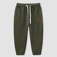 thumbnail image 2 of 4-6T Toddler Boys Pants Fleece Lined Thick Straight Leg Elastic Waist Cozy Sweatpants with Side Pockets Fall Winter Casual Wear for Boys 4T 5T 6T 7T 8T,AG, 2 of 4