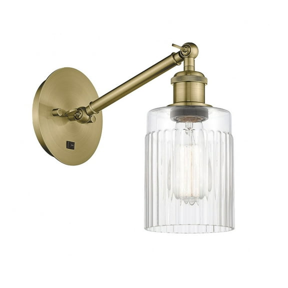317-1W-AB-G342-LED-Innovations Lighting-Caledonia - 1 Light Wall Sconce In Industrial Style-11.38 Inches Tall and 5.3 Inches Wide Antique Brass Clear