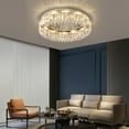 thumbnail image 6 of DENEST Modern Flush Mount Crystal Chandelier LED Ceiling Light Pendant Lamp Fixture 40w, 6 of 16