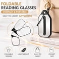 thumbnail image 4 of 3 Pack Slim Half Frame Reading Glasses Rectangle Readers Men Women Lightweight Clear Frame Office Computer, 4 of 7