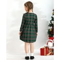 thumbnail image 4 of SANMIO Toddler Christmas Dress for Girls Plaid Dresses Red Green Long Sleeve Holiday Outfits Casual 2-7T, 4 of 14