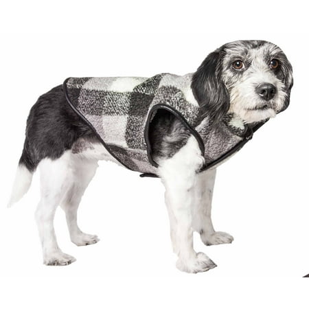 UPC: 0810787038444 | Pet Life ®  Black Boxer  Classical Fashion Insulated Plaid Dog Coat