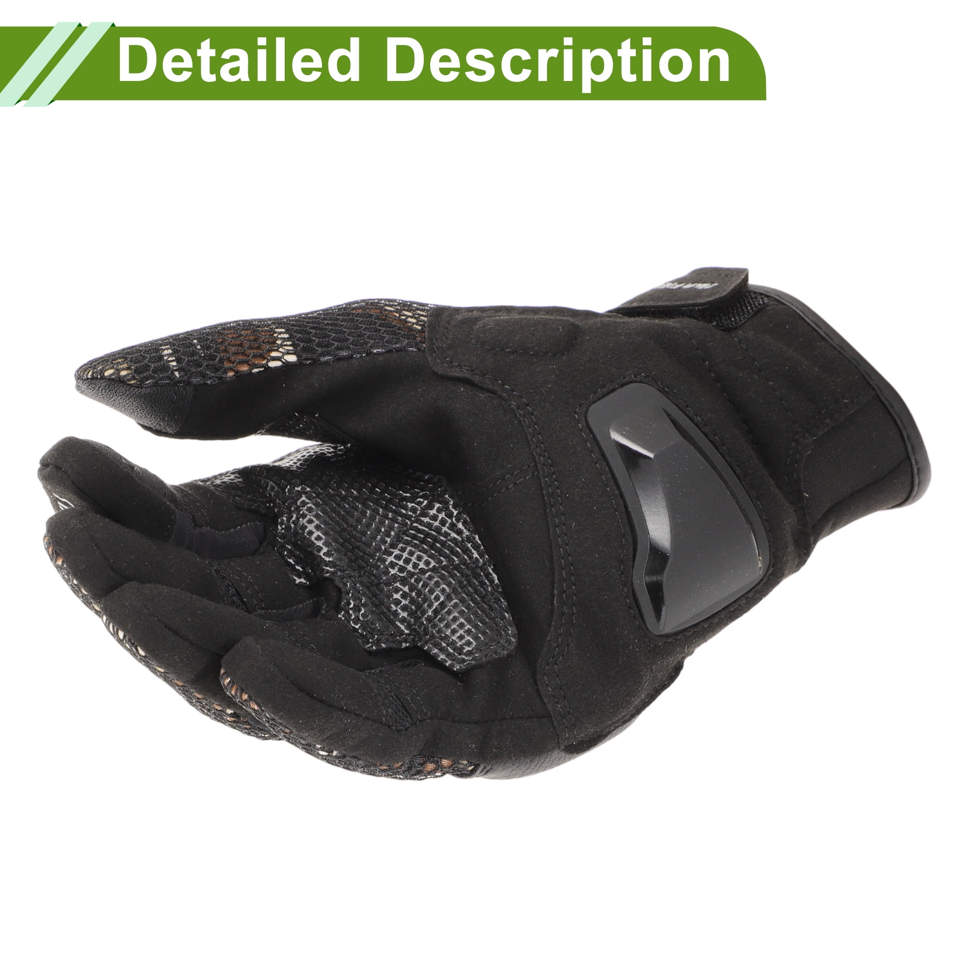 Unique Bargains XXL Motorcycle Gloves Breathable Full Finger Gloves Leather Outdoor Gloves Black Brown 1 Pair
