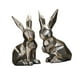 thumbnail image 2 of Escultura de animal pequeño hecha a mano, decoración galvanizada para mesita de noche, repisa de chimenea dos conejos, 2 of 9