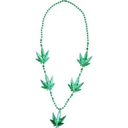 Metallic Green Pot Leaf Necklace