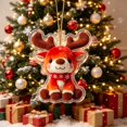 thumbnail image 6 of 2026 Christmas Home Party Decoration Christmas Flat Acrylic Ornaments Cute Mini Hanging Pendants Xmas Tree Decorations Car Interior Rearview Mirror Hanging Decor Festive Small Gift For Holiday, 6 of 7