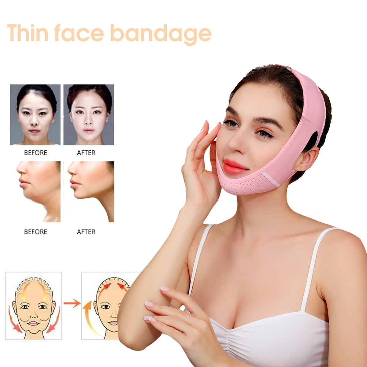QingY-V Line Slimming Face Mask, Chin Lift Belt, Chin Double Chin Reduction, V-Shaped Contour Adjustment Strap, Reusable, Anti-Wrinkle - Walmart.com