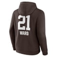 thumbnail image 3 of Men's Denzel Ward Brown Cleveland Browns Team Wordmark Player Name & Number Pullover Hoodie, 3 of 3