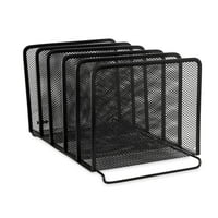 Rolodex Stacking Desktop Sorter, 5 Sections, Mesh Metal, Black