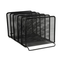 Rolodex Stacking Desktop Sorter, 5 Sections, Mesh Metal, Black