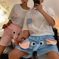 thumbnail image 4 of Pijama de elefante de dibujos animados para hombre y mujer, ropa de dormir bonita y divertida, conjunto de dos piezas para parejas, verano, 2023, 4 of 4