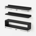 thumbnail image 4 of Floating Shelves for Wall 24 inch with Cube Shelf, Wall Shelves with Metal Rail for Bathroom Decor, Over Toilet Shelves for Bathroom, Toilet Paper-Black, 4 of 12