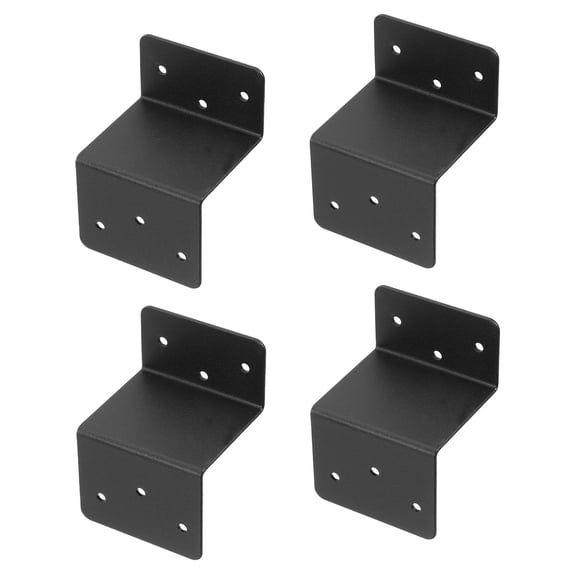 Uxcell 4 Pack Z Bracket, Double Angle Channel Profile Corner Brace, 3.2"x2.36"x2", Black
