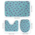 thumbnail image 3 of Shower Curtain Set 4 Piece include Shower Curtain and Rugs and Non Slip U Shaped Toilet Rugs Luxury Bathroom Decor Pastel Green Background, 3 of 5