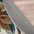 thumbnail image 3 of 4â€™ Round Blue and White Tropical Area Rug, 3 of 5