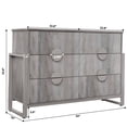 thumbnail image 6 of Gray 6 Drawer Dresser for Bedroom, Modern Wide Chest Of Drawers Wood Storage Cabinet for Living Room, 6 of 8