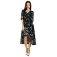 thumbnail image 2 of Bimba Womens Asymmetrical Shift Dress With Pockets Print Cotton Classic Midi Dresses, 2 of 9