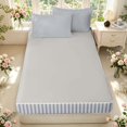 thumbnail image 4 of Manfei Classic Plaid Zipper Twin Comforter Sets with Fitted Sheet and 2 Pillowcases,Vintage Check Zipper Bedding Set,Light Gray,Light Gray Reversible,4pcs, 4 of 8