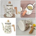 thumbnail image 4 of Enamel Teapot Household Tea Kettle with Wooden Handle Enamel Teapot Enamel Tea Maker, 4 of 4