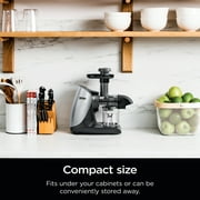 Ninja Cold Press Juicer Pro, Slow Juicer 150W, Total Pulp Control, Quiet Motor, JC100 Cloud Silver