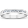thumbnail image 1 of 1/4ct Diamond Wedding 14k White Gold Stackable Channel Set Ring High Polished, 1 of 3