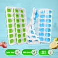 thumbnail image 2 of Silicone Ice Cube Trays With Lids (Pack of 4, Green/Blue) Easy-Release 56 pcs Stackable Ice Molds or Ice Cube Trays for freezer with Spill Resistant Removable Lid for Freezer, Cocktail, 2 of 5