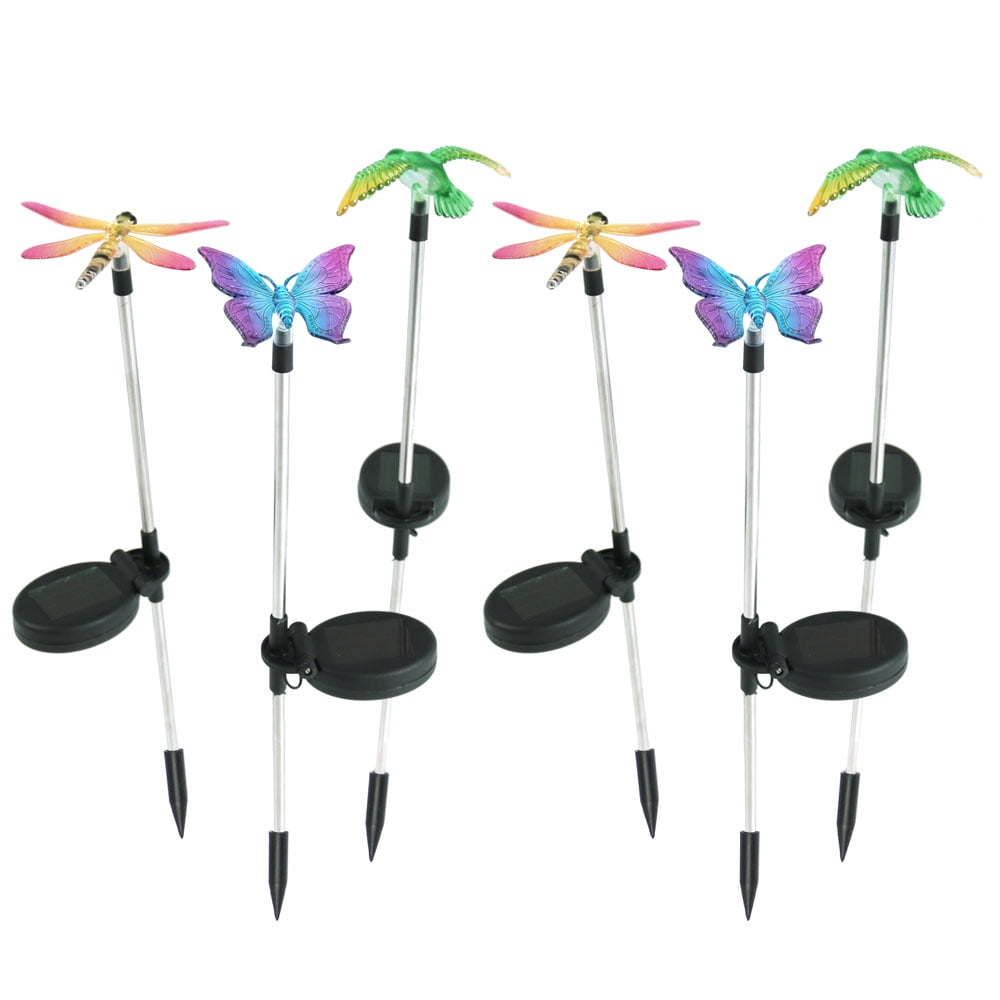 Sunnydaze Solar Powered Butterfly Dragonfly Hummingbird Stake LED Light Set of 6,... by Sunnydaze Decor