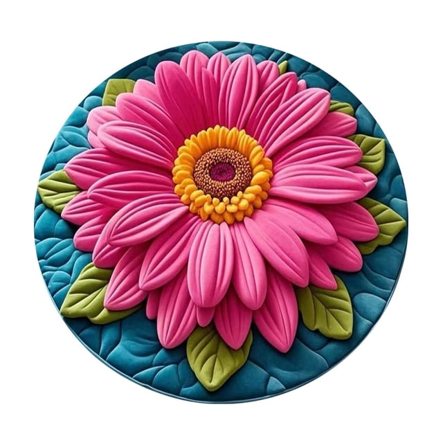 Huanglei 3D Floral Area Rug Non Slip Floor Mat For Living Room And Entryway
