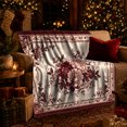 thumbnail image 3 of Deep Burgundy Floral Blooming Peonies Scene Living Room, Cozy Botanical Garden Scene, Warm Flannel Blanket for Sunroom and Reading Nook, Garden Lovers Thanksgiving Gift, Artistic Home Decor, 3 of 9