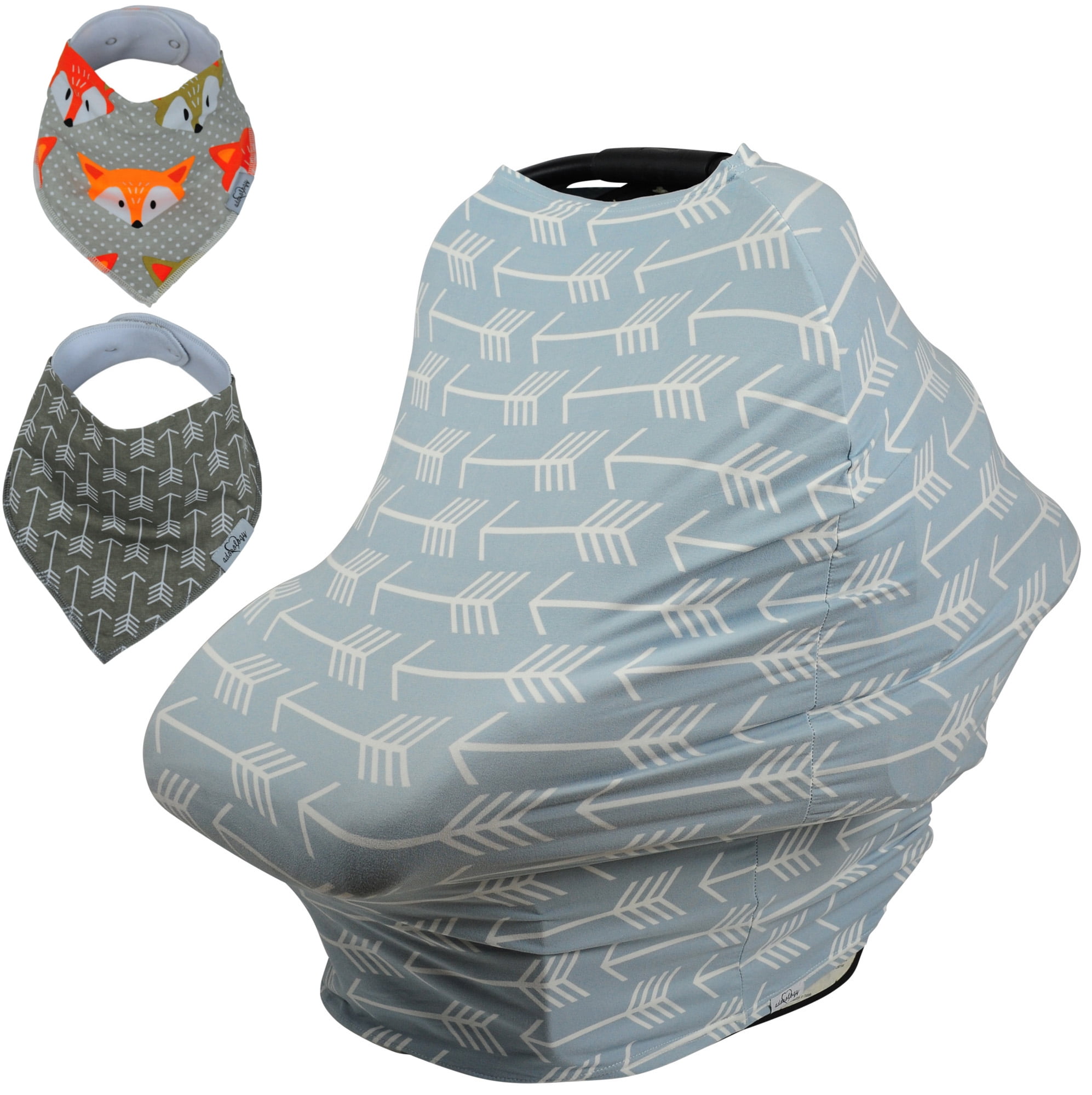 Shopping Cart High Chair and Stroller Bundle Nursing Pillow Cover and Multi Use Nursing Cover Grey Arrow Car Seat Canopy 