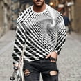 thumbnail image 1 of Blusas y camisas de manga larga con cuello redondo para hombre, blusa informal de manga larga con cuello redondo y estampado., 1 of 5