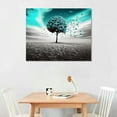 thumbnail image 2 of GOSMITH  Picture Prints Teal Heart shaped Tree Wall Painting Love Tree Canvas Art Contemporary Home Decoration, 2 of 4