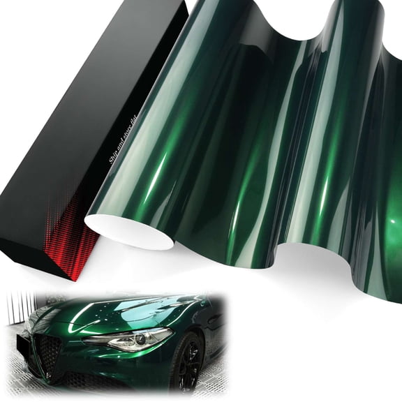 PET Liner Vinyl Super Gloss Metallic Agate Green Automotive Wrap Car Vehicle Bubble Free Air Release