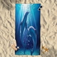 thumbnail image 4 of Ocean Dolphins Beach Towel Microfiber Thin Lightweight Beach Towel 31"x61" Large Soft Long Pool Towel Lightweight Towel Blanket for Beach Swim Gym Quick Dry Bath Sheet Towel, 4 of 15