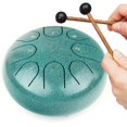 thumbnail image 1 of Tambor REGIS Malachite de acero, 15 cm, 8 notas con bolsa y palitos, 1 of 7