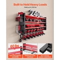 thumbnail image 5 of Wall Mount Power Tool Organizer 4 Layer Storage Rack with 8 Drill Holders Side Pegboards for Garage Workbench Workshop, 5 of 6