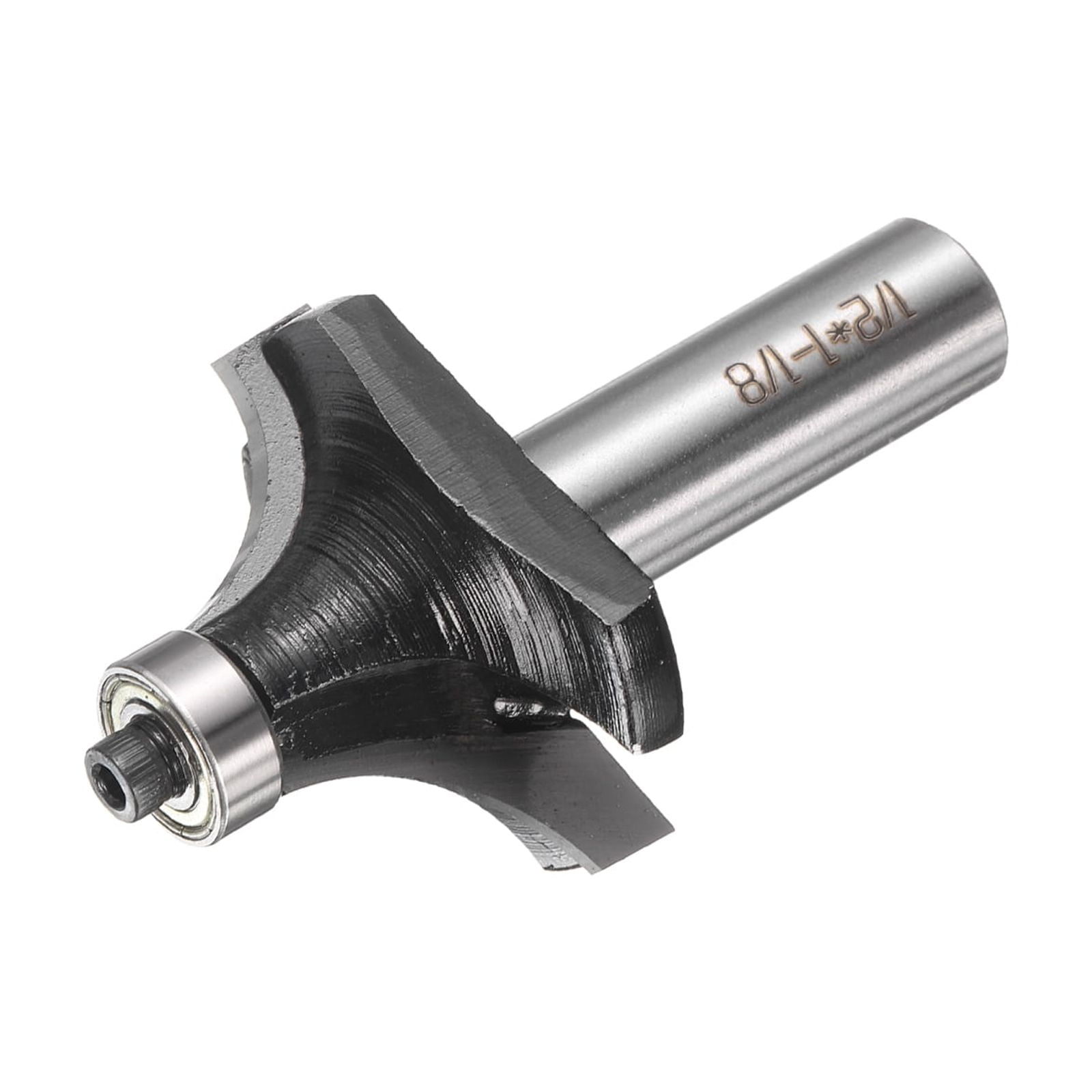 Uxcell Roundover Router Bit 1/2 Shank 9/16" Radius Alloy Steel Tip with Bearing Black