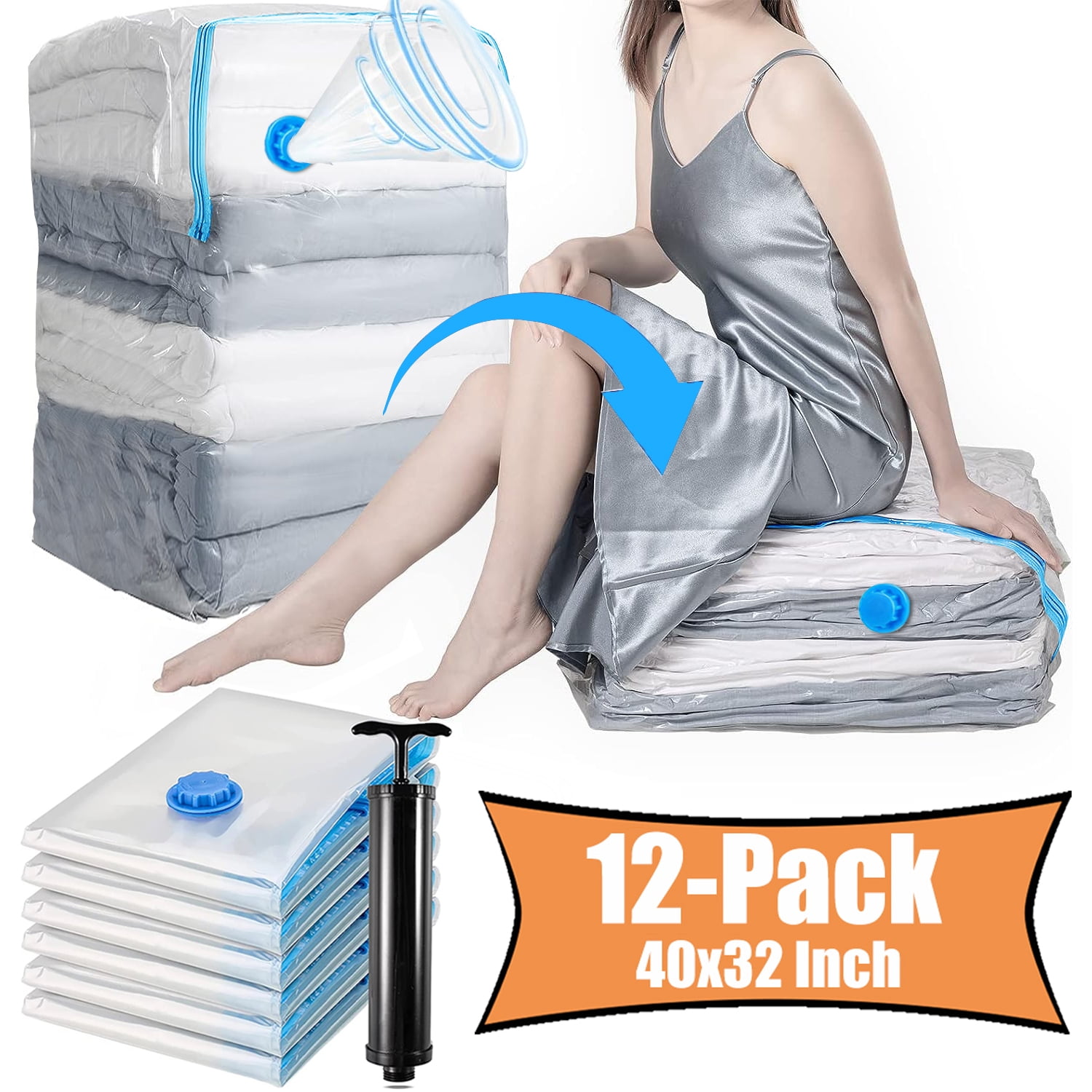 20 Pack Vacuum Storage Bags Space Saver Bags 4 Jumbo4 Large4 Medium4  Small4 Roll Compression Storage Bags for Comforters and Blankets Vacuum  Sealer Bags for Clothes Storage Hand Pump Included  Walmartcom