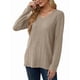 thumbnail image 3 of Blusas de Larga para Mujer, Camisas con Cuello en V, Suéteres Tipo Túnica Ligeros, Moda Caqui XXL, 3 of 9