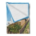 thumbnail image 2 of Lighthouse Soft Flannel Fleece Blanket, Daytime Rocky Lighthouse Shore Seaside Rocks Building Cliff Sunny Day Clear Sky, Cozy Plush for Indoor and Outdoor Use, 70" x 90", Multicolor, by Ambesonne, 2 of 5