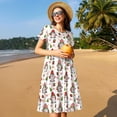 thumbnail image 4 of Balery Merry Christmas Santa Vestidos sueltos de manga corta para mujer, vestidos de verano 2025, vestidos casuales de corte A con vuelo., 4 of 6