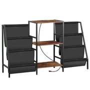 ZENY Record Player Stand with Vinyl Storage Thicken Oxford Fabric Metal Frame