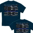 thumbnail image 7 of Police Blue Lives Matter T-shirt Navy Adult Unisex 100% Cotton Long Sleeve, 7 of 7