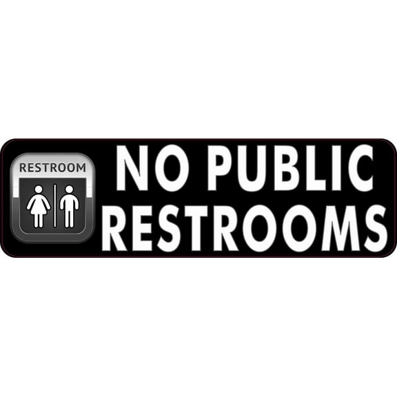 10in x 3in No Public Restrooms Sticker