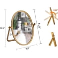 thumbnail image 2 of Vanity Desk Table Mirror Decor-Oval Makeup Mirror 360° Adjustable Rotation,Golden Metal Framed Standing Mirrors,Boho Room Decor for Living Room,Bedroom,Tabletop,Antique 11.8'' x 7.8'', 2 of 7