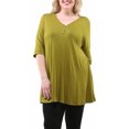 thumbnail image 1 of Women's Plus Size Henley Tunic Top, 1 of 5