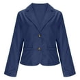 thumbnail image 4 of Rutainlusire Womens Trendy Lapel Comfy Buttoned Blazer Suit Jackets 2026 Womens Casual Blazer Long Sleeve Lapel Button Slim Work Office Blazer Jacket, 4 of 5
