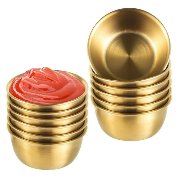 2in Mini Stainless Steelsalsa cup, small Round  Metal Condiment Bowls, clearance gold metal Sauce Cups – , Ideal for Dips, Desserts, Kitchen & Parties